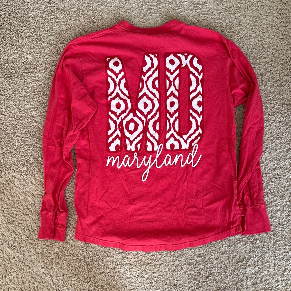 Classic Red Long Sleeve Tee-MARYLAND